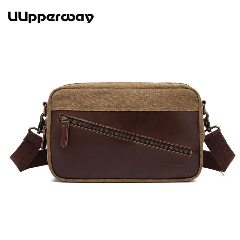 Мужская холщовая сумка мессенджер в стиле ретро повседневная Кожаная Сумка