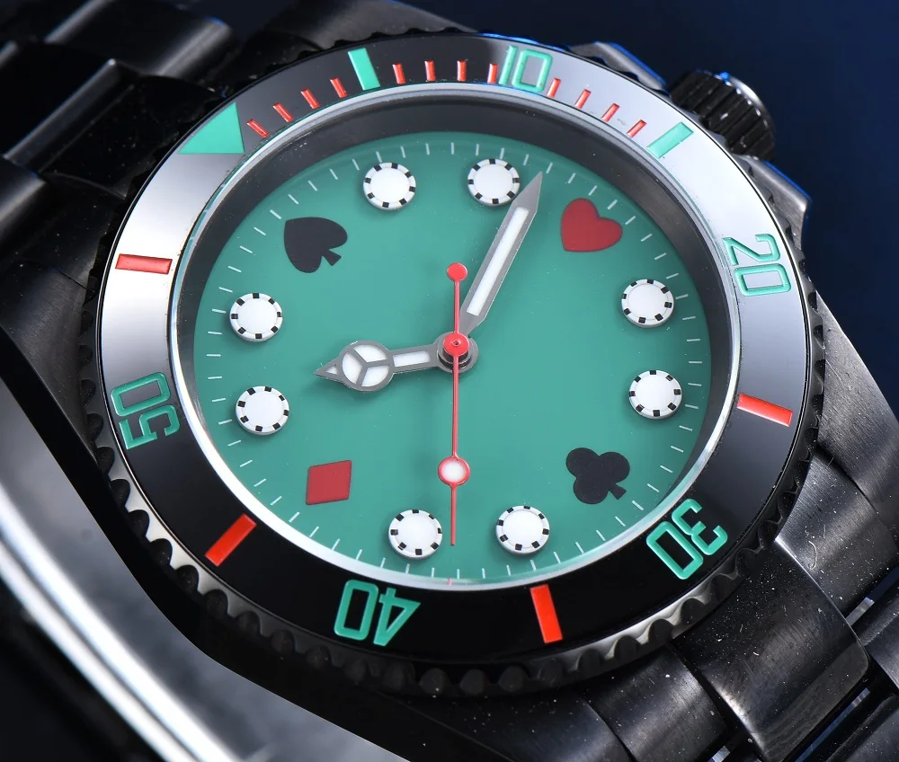 Часы покер. Rolex poker. omega poker часы. часы сейко кастом.