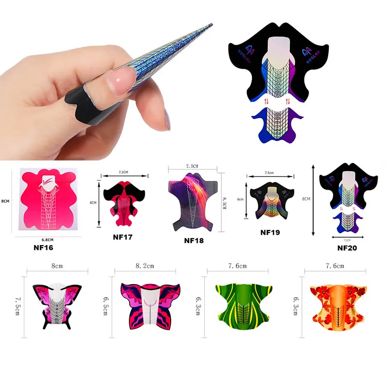 

1 Roll (300/500pcs) Nail Art Form Butterfly-Shape Self-Adhesive Gel Nail Extension Nail Art Tools