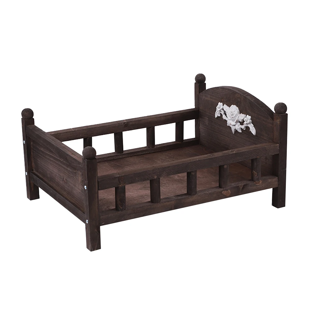 

Милый прочный фон с изображением позирования для студийной съемной деревянной кровати детства милый реквизит для фотосъемки новорожденны...