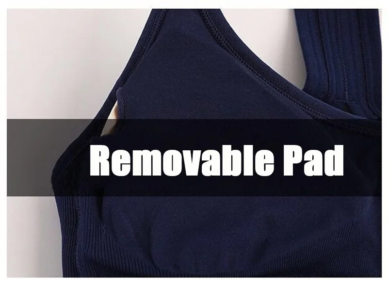 Sexy Sports Bra Solid Back Yoga Tank Top Women Fitness Push up Gym Shockproof Seamless Shirt Running Workout Fast Dry Vest