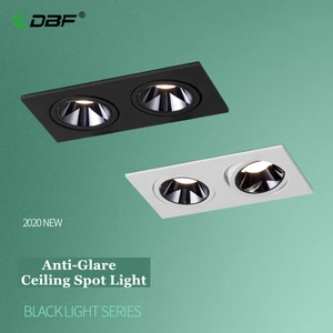 DBF Новинка 2020, светодиодная Встраиваемая потолочная лампа с двумя головками, квадратный потолочное утопленное пятно светсветильник льник для гостиной, дома, коридора, 14 Вт, 24 Вт
