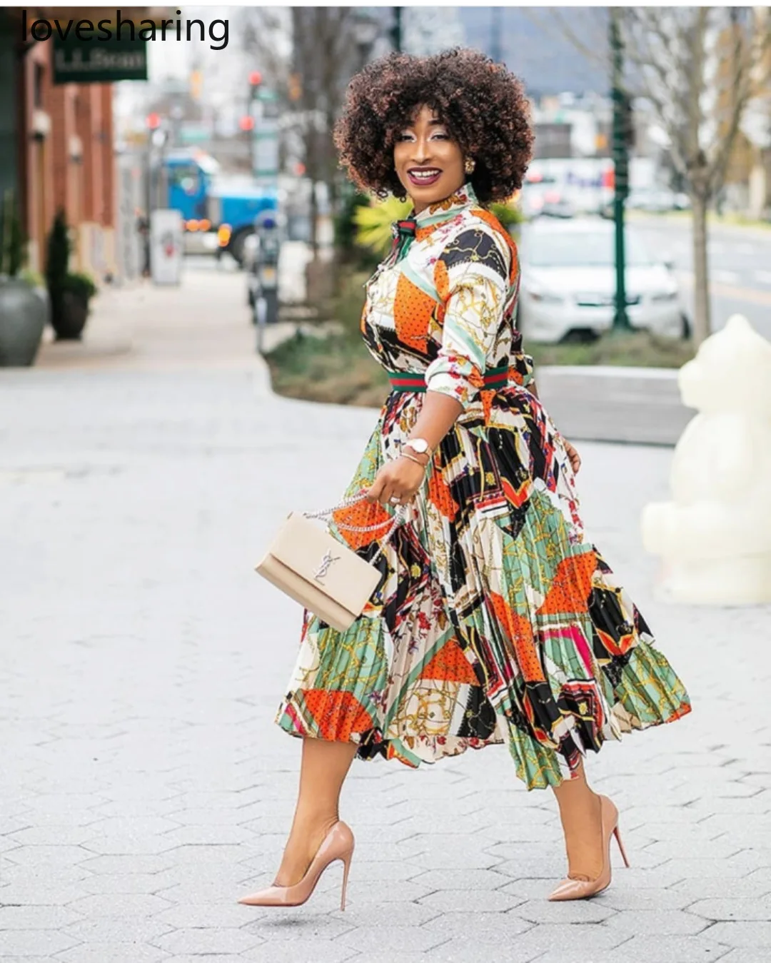 Атласная Печать пресс-складка элегантный Африканский мода рубашка воротник и