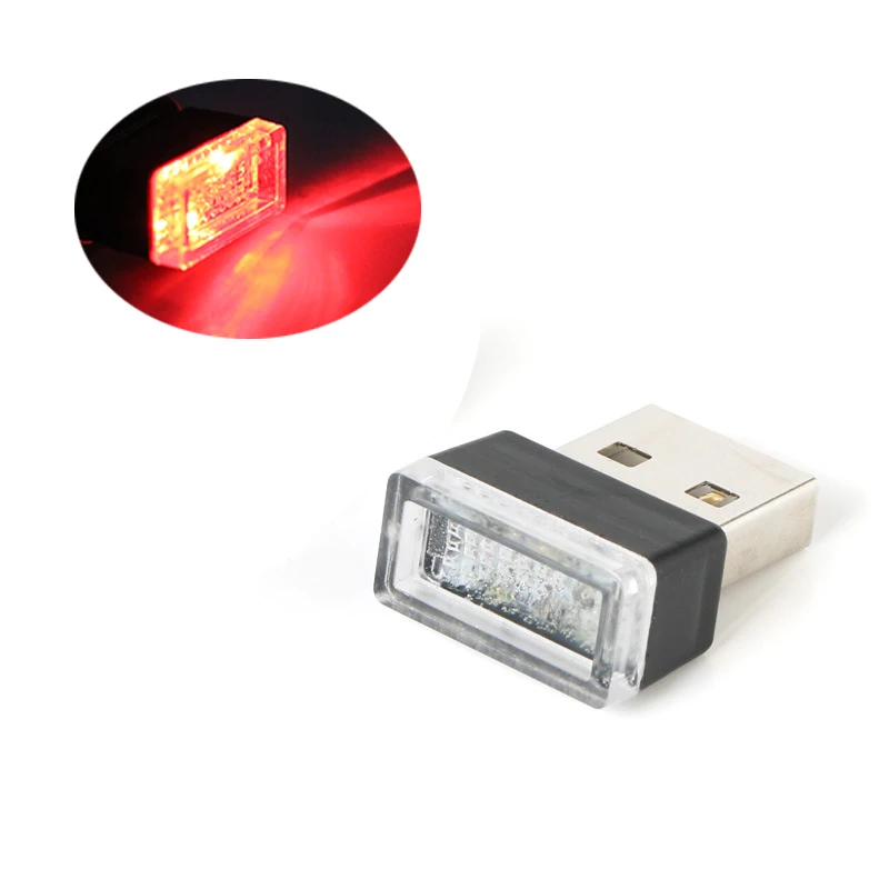 

Автомобильный светодиодный атмосферный мини-светильник, 7 цветов, USB, декоративная лампа, внутренсветильник освещение, портативный штекер для ПК, окружающий белый аварийный свет, s синий