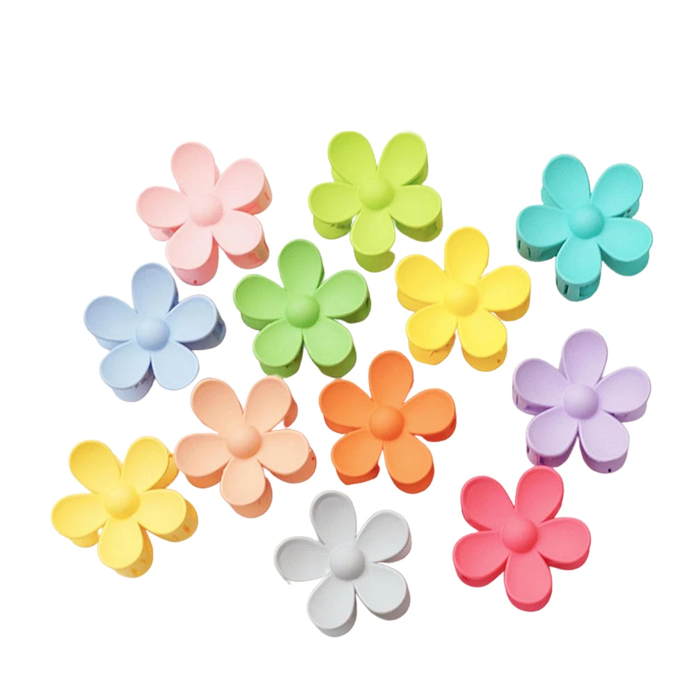 

Solid Color Big Flower Shaped Hair Claws Hair Clip For Women Girls Candy Colors Hair Ponytail Barrettes Accessories