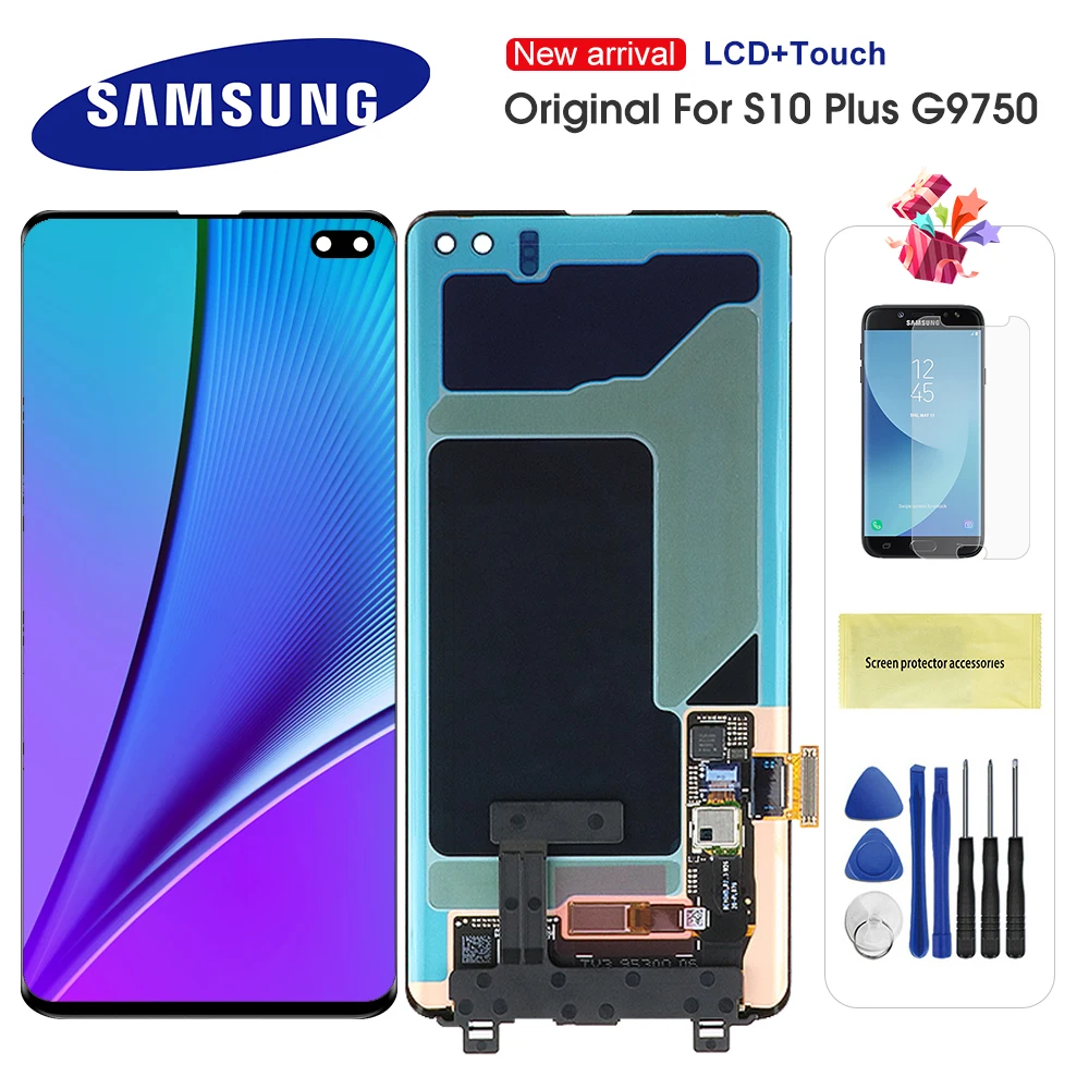 Оригинальный ЖК дисплей SUPER AMOLED для SAMSUNG Galaxy S10 PLUS SM G9750 G975F с сенсорным экраном и