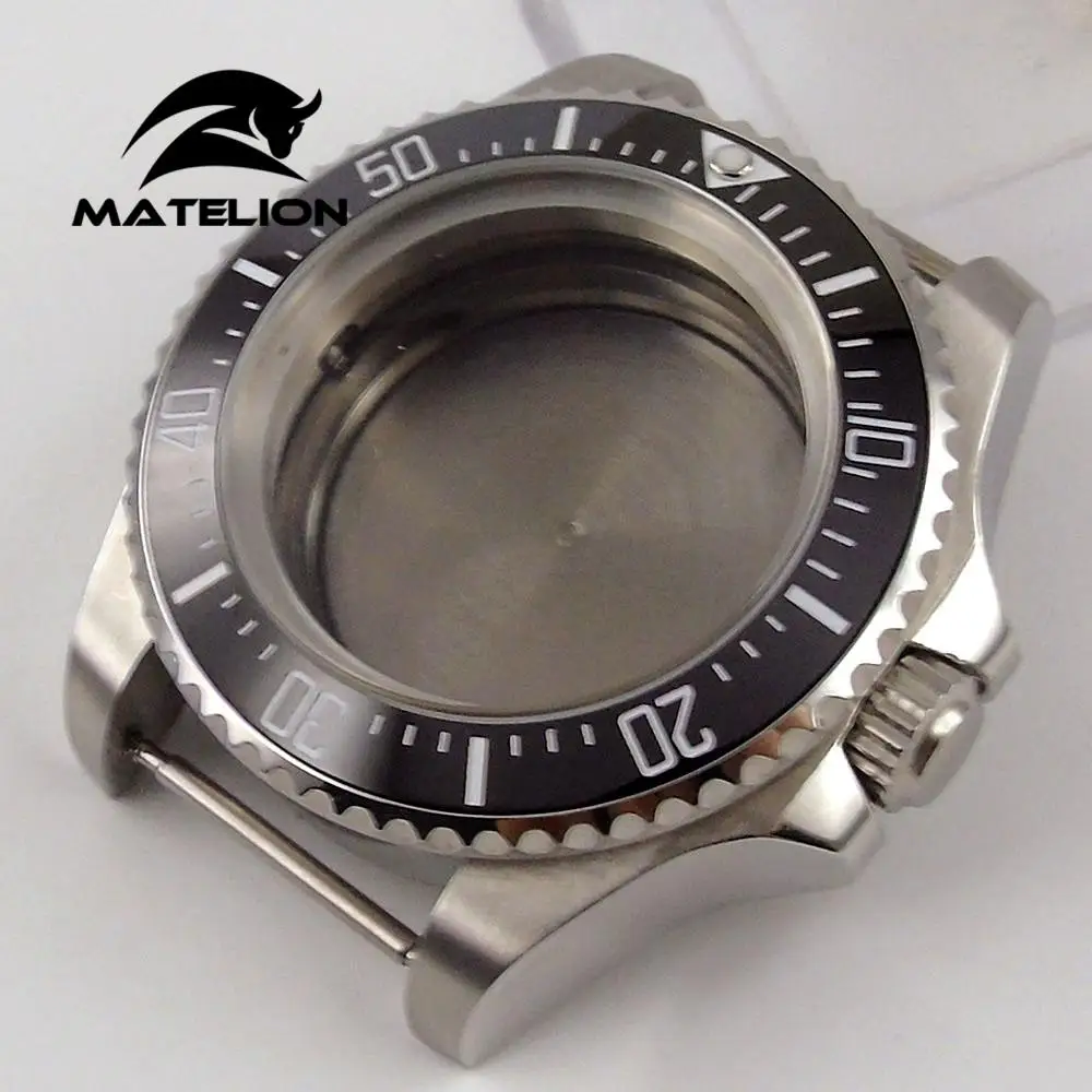

44mm SEA Watch Case Fit For Miyota 8215 821A NH35 NH36 ETA 2836 DG 2813 Movement Rotating Ceramic Bezel Insert Mineral Glass