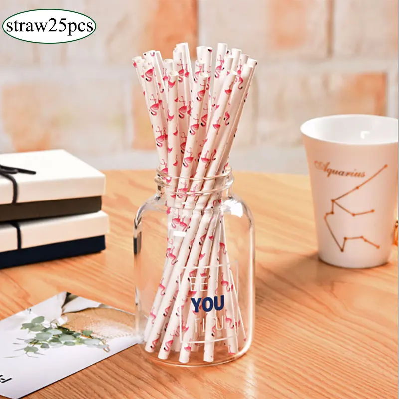 25PCS Bamboo Straw Paper Balloon Wedding Supplies Holiday Christmas Brthday Party Disposable Tableware Decoration Baby | Дом и сад