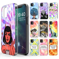 fashion cool girl abstract art phone case for iphone 12 11 pro x xs max 6 7 8 plus xr se2 iphone cover tpu coque