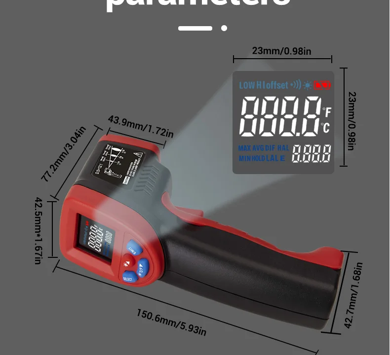 ANENG GM550B+ цифровой инфракрасный термометр, гигрометр, метеостанция, измеритель температуры, измеритель влажности, лазерный термометр