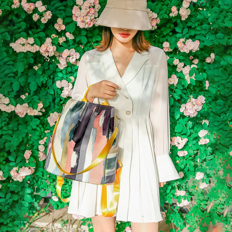 Multifunctional Anti-Theft Backpack Large Capacity Waterproof School Bag Teenagers Girls Fashion Oxford Cloth Bookbags Knapsack