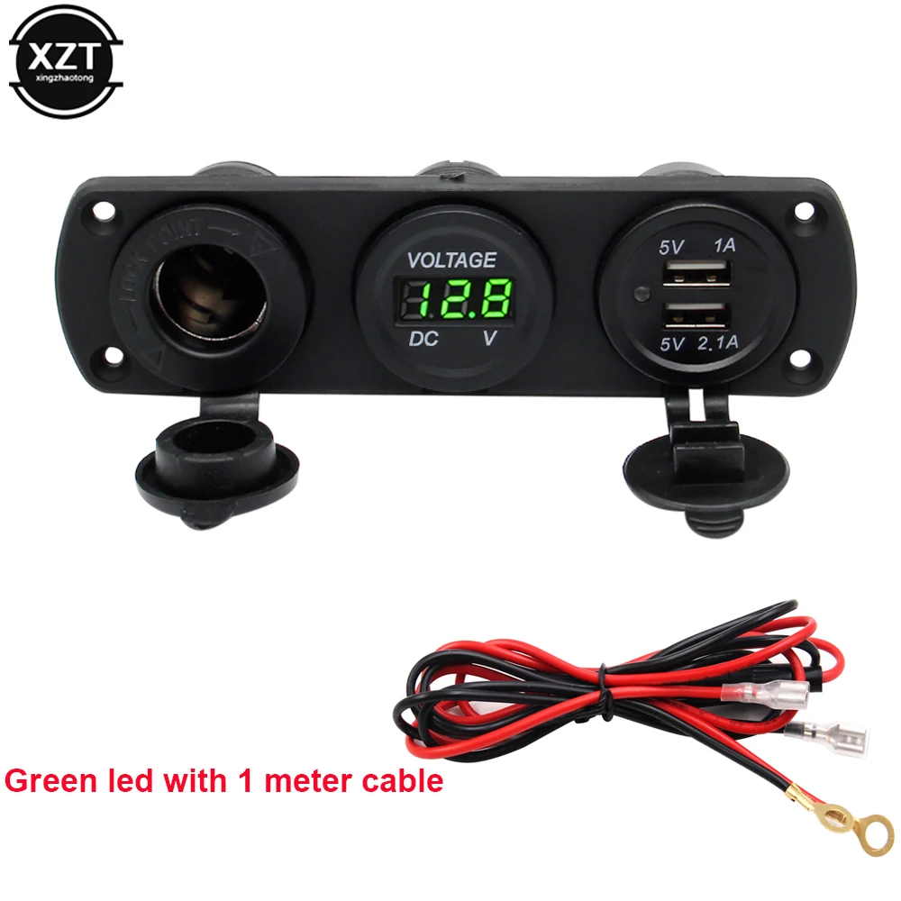 

Автомобильное зарядное устройство USB 12 в для телефона, быстрое зарядное устройство 3,1 а с двумя USB-портами, автомобильное зарядное устройство с вольтметром, тройник 12 В для прикуривателя, адаптер, конвертер