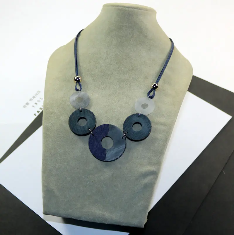 2021 модная Готическая веревочная цепочка деревянная подвеска из смолы ожерелье