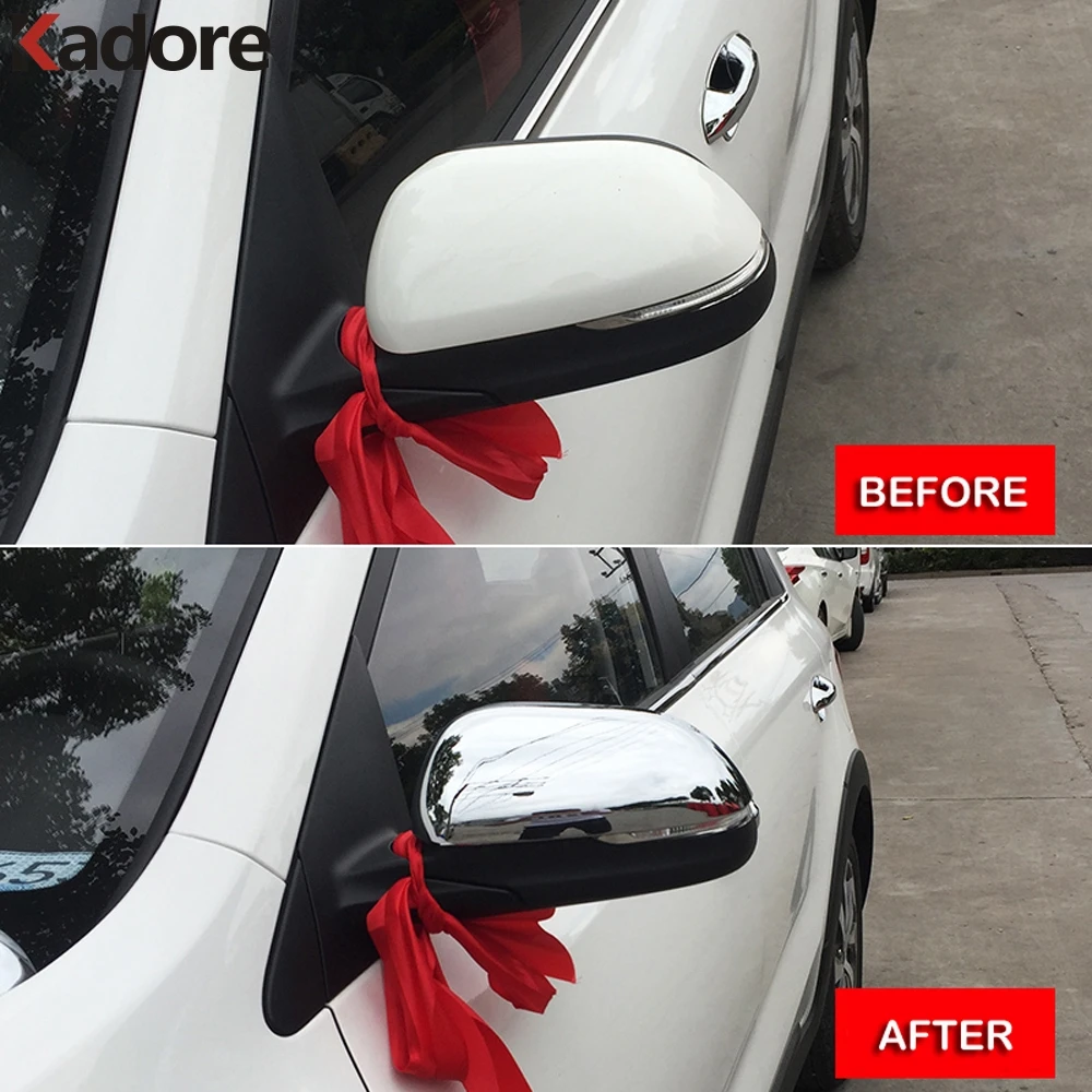 Для Kia Rio 4 2018 2019 ABS Хромированная Боковая дверь зеркало заднего вида накладка