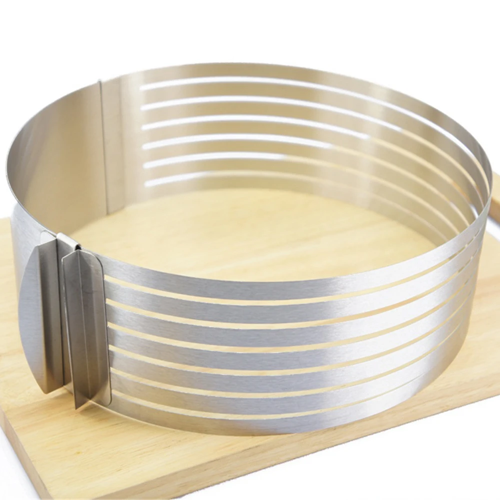 

9-12inch Ring Stainless Steel Adjustable Layer Cake Slicer Kit Mousse Mould Slicing Cake Setting Ring DIY Bakeware Cake Tools