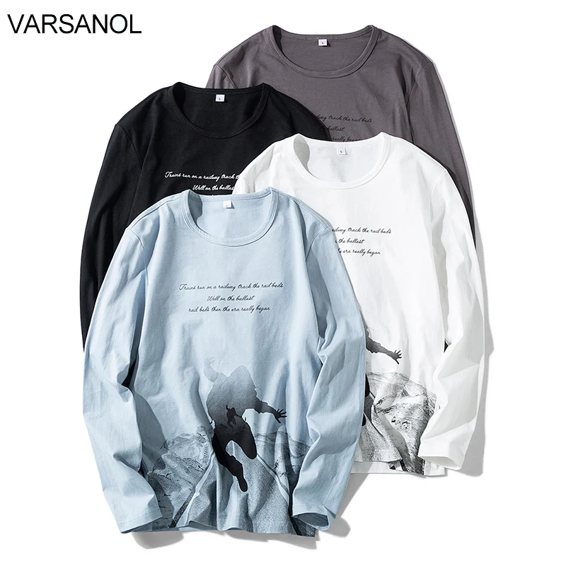 Мужская футболка с длинным рукавом принтом | одежда