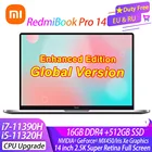 Ноутбук Xiaomi RedmiBook Pro 14 дюймов, улучшенная версия 2021, Intel Core i7-11390Hi5-11320H 16 ГБ + 512 ГБ, полный экран 2,5 K, ноутбуки Win10