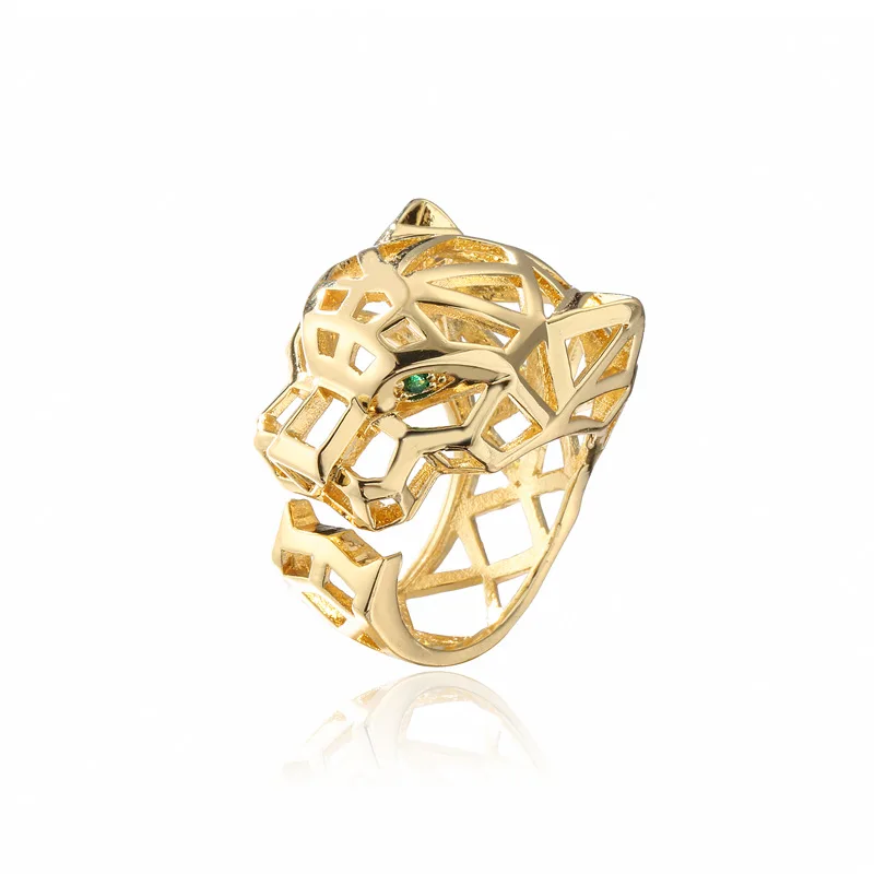 

POTCET Korea 2021 Fashion Trend Unisex Hollow Leopard Ring Geometric Personality Simple Retro Jewelry Free Shipping