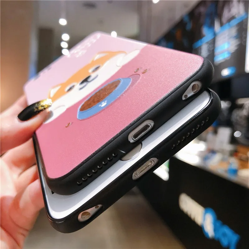 Чехол для телефона с мультипликационным изображением сиба-ину iPhone XSMax X XR XS 7 8 Plus