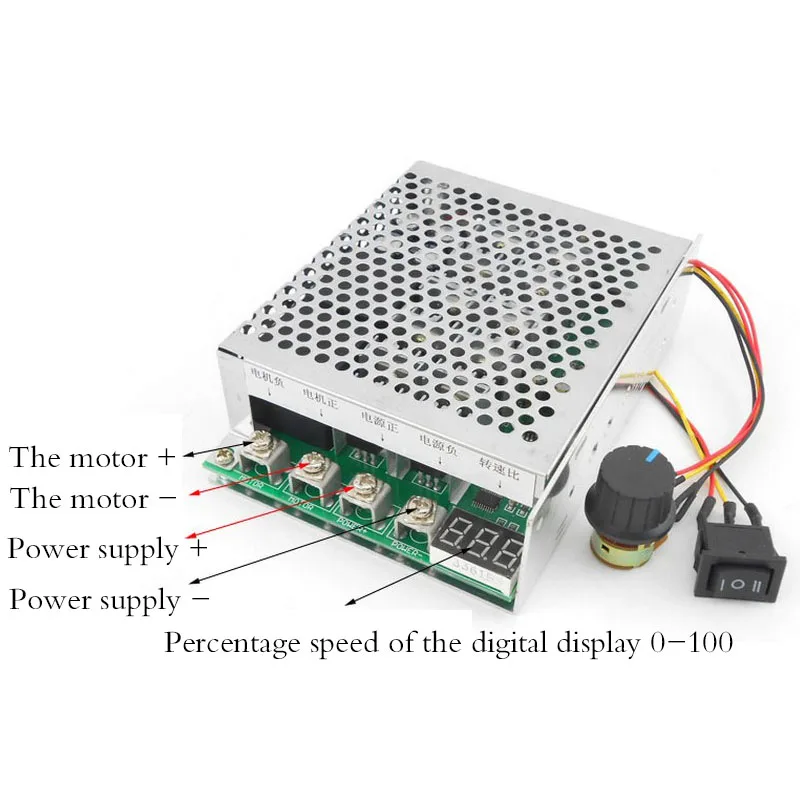 Контроллер скорости двигателя постоянного тока 10-55V 100A Реверсивный ШИМ