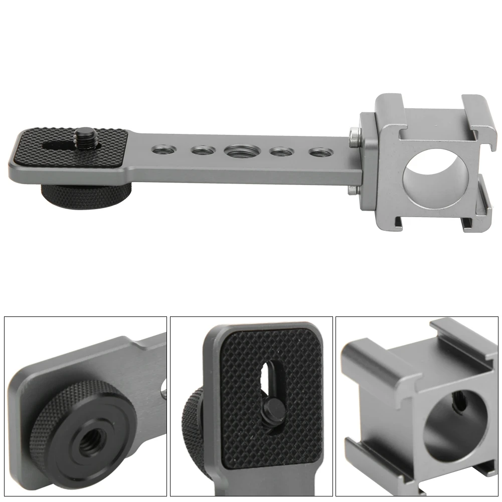 

Three End Cold Shoe Extension Stand Adapter Bracket for Stabilizer Camera Connect Microphonethree