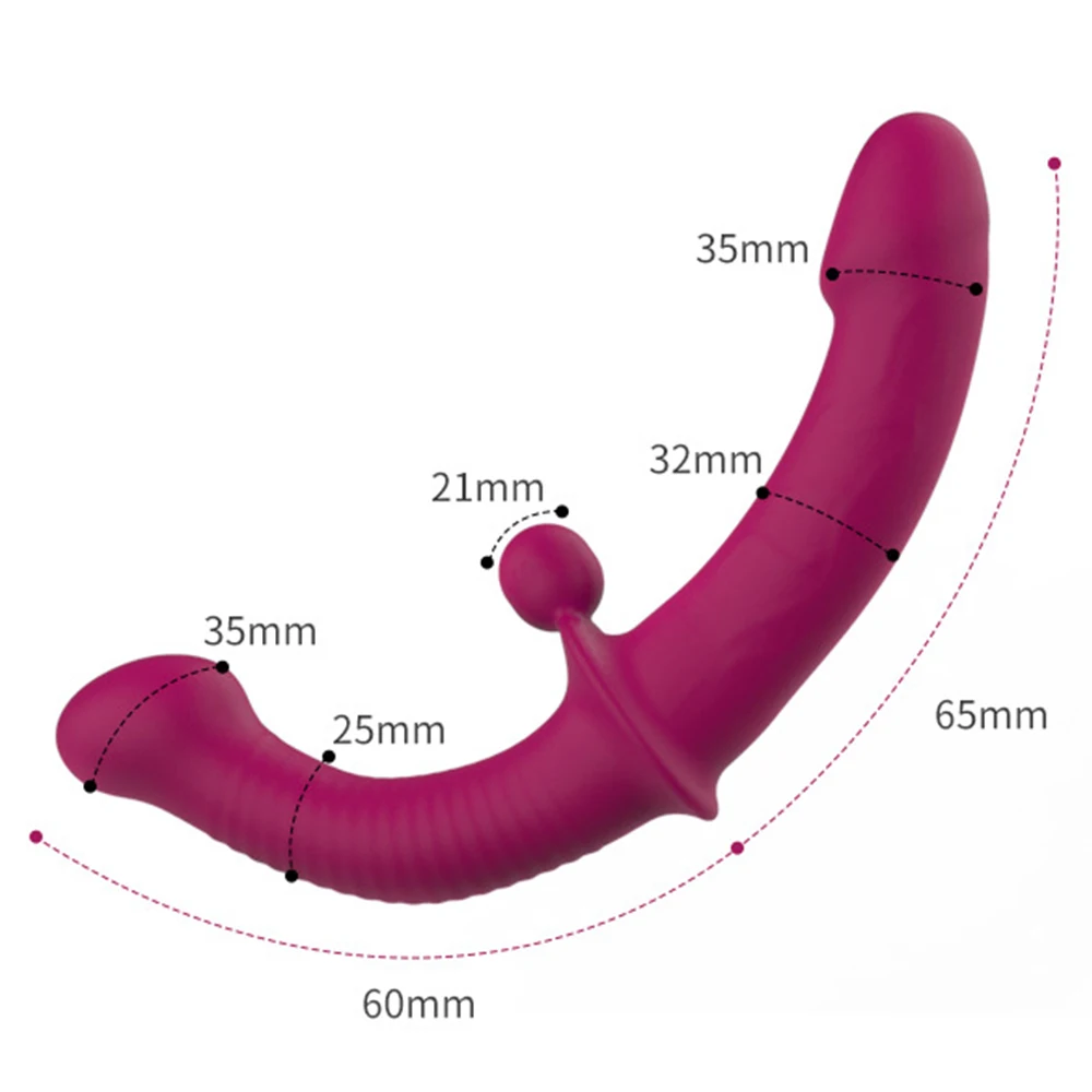 Без бретелек с дистанционным управлением двойной головкой стимуляция точки G для