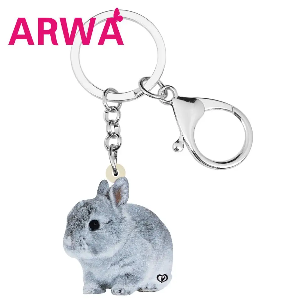 ARWA акриловый серый Пасхальный заяц Кролик брелоки для домашних животных с
