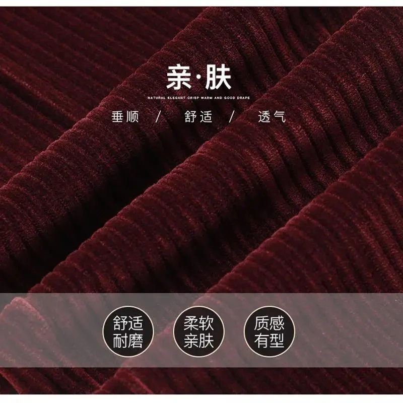 

Elastic Waist Corduroy Straight Pants Women 2021 Plus Size 5XL Casual Trousers Spring Autumn Warm Mom Pants Retro Harem Pants