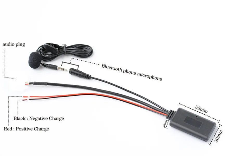 Car Bluetooth Audio Microphone Cable for Alpine / JVC Ai-NET KCA-121B Stereo AUX Adapter Phone Calling Handsfree |