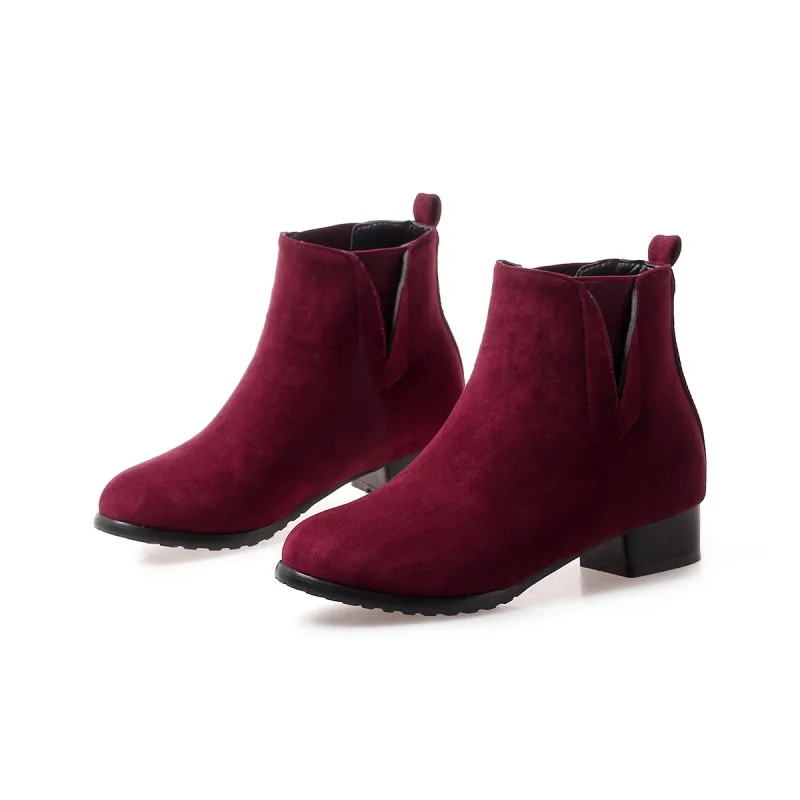 С простым рукавом большого размера ботинки челси на низком каблуке женская обувь
