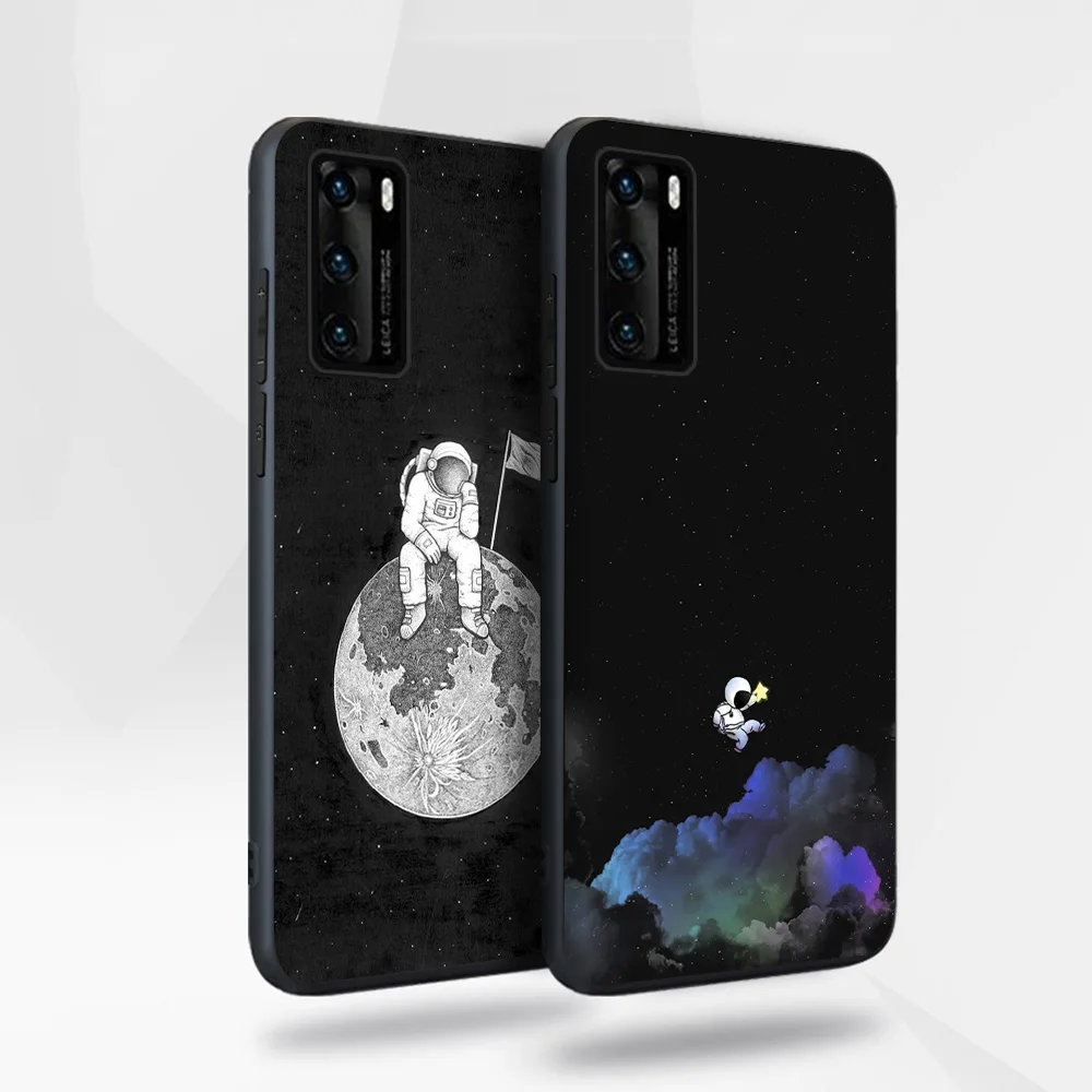 

Space Astronaut Case for Huawei P40 P30 P20 Honor 30 20 10 30S Mate 40 30 20 Lite Pro P Smart Plus 2019 Soft Silicone TPU Fundas