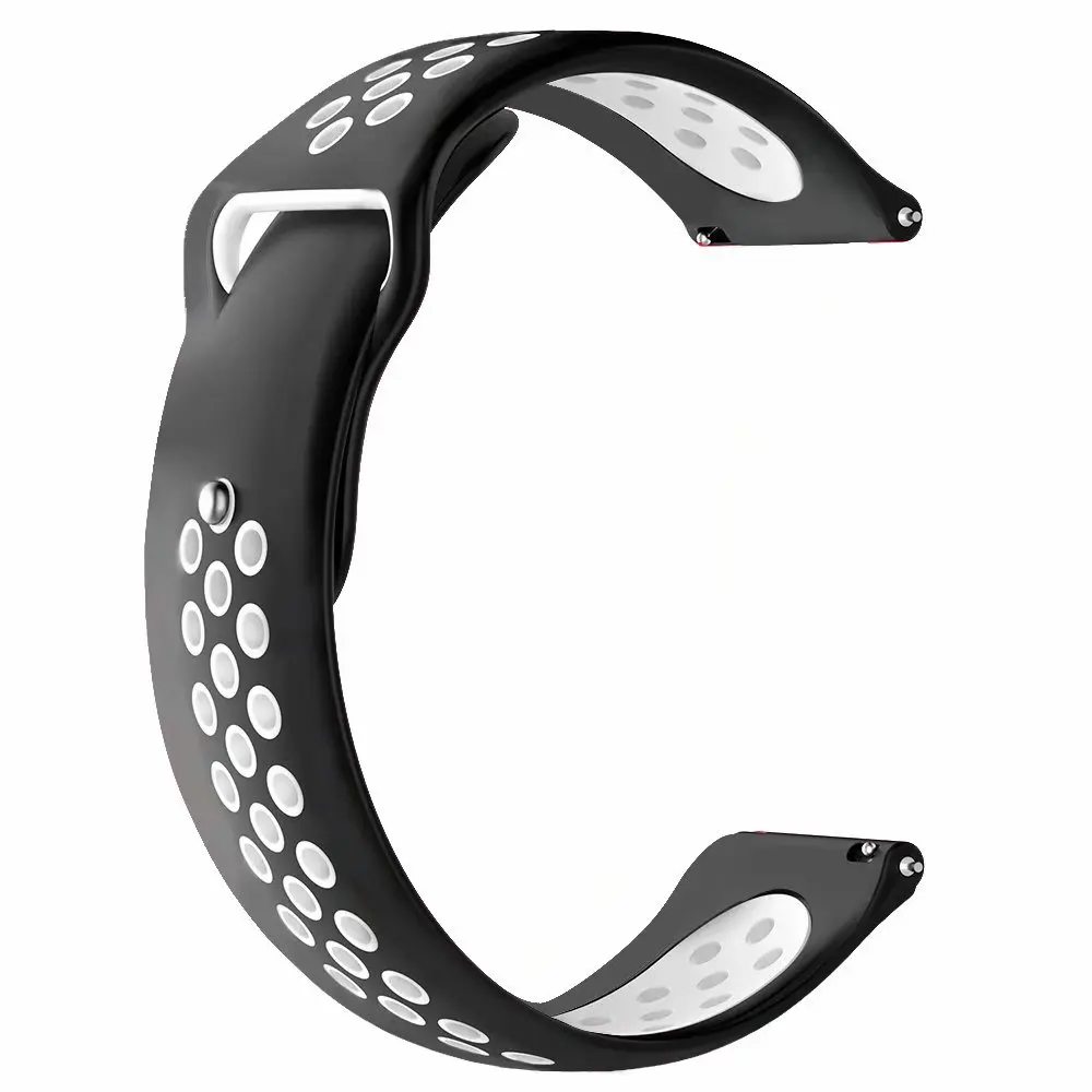 black white 22/20 мм Huami Amazfit band для samsung Шестерни спортивные S2 S3 Galaxy часы активное 2 42 мм 46 мм силиконовый ремешок для часов для Pebble Time huawei gt - Цвет ремешка: black white