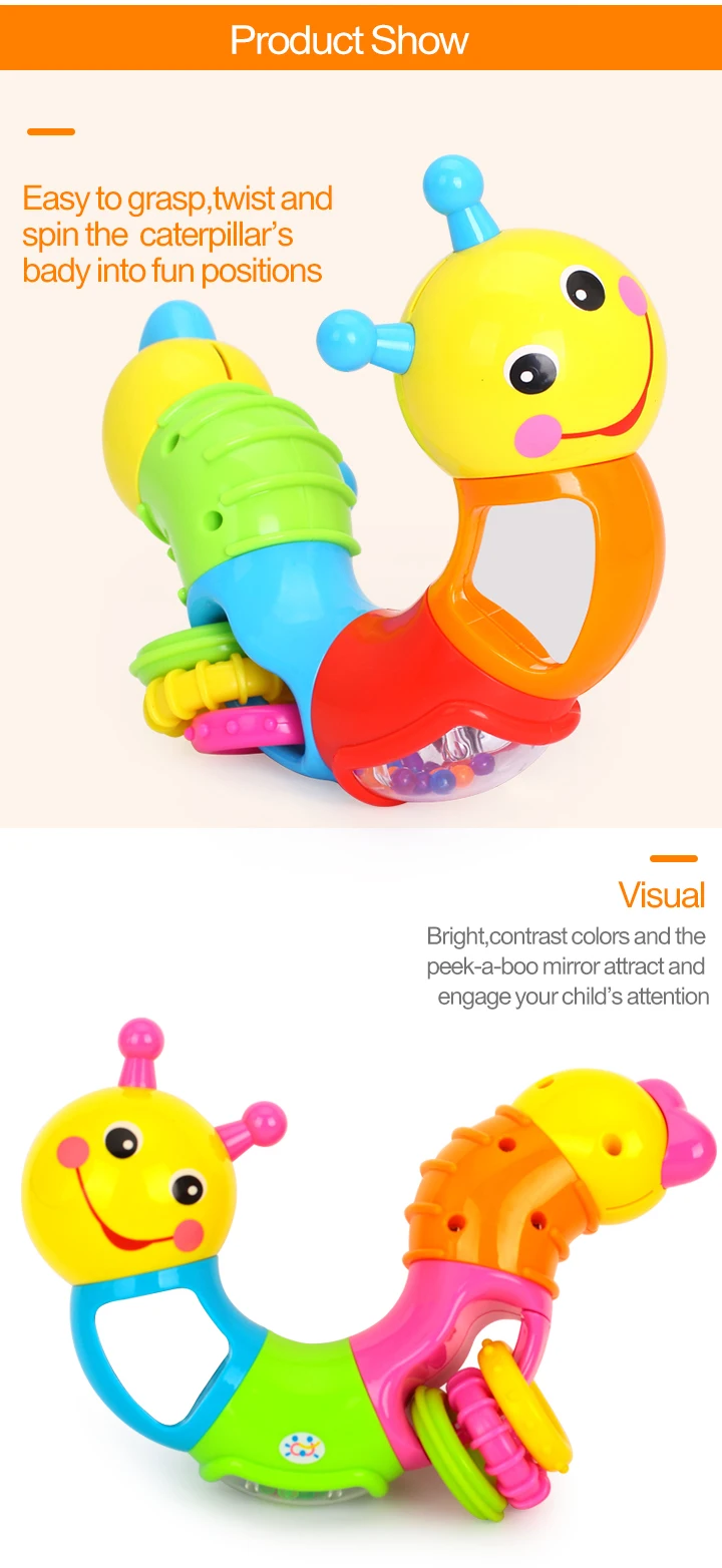 HOLA TOYS 786B детская забавная погремушка игрушечные червяки вставка головоломка токарные игрушки для детей Подарки