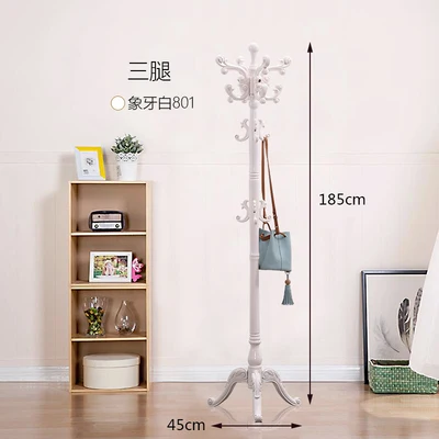 

Solid wood European coat rack floor home bag rack single pole simple modern bedroom hanging clothes rack