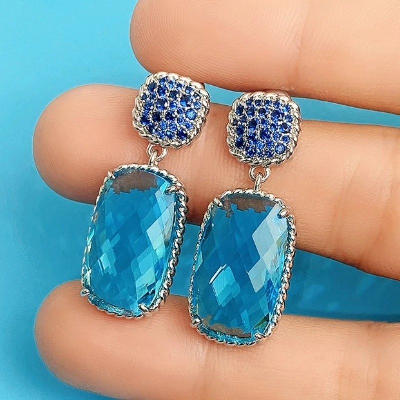 

Роскошные женские висячие серьги CAOSHI с ярким кристаллом и фианитом, нежный дизайн, Подарок на годовщину, великолепные женские аксессуары