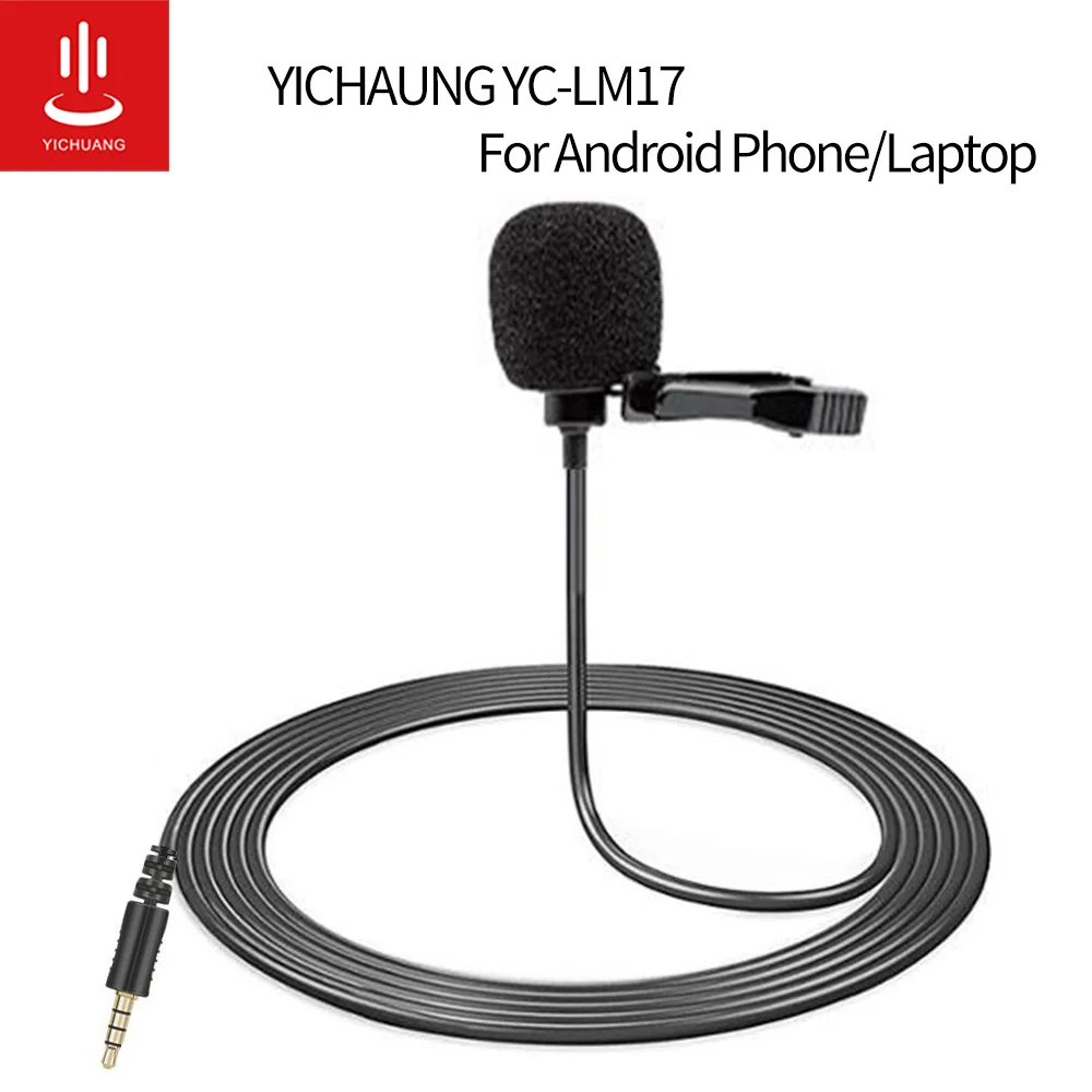 YICHUANG 1 5 м мини портативный микрофон конденсатор клип на лацкане Lavalier Mic проводной