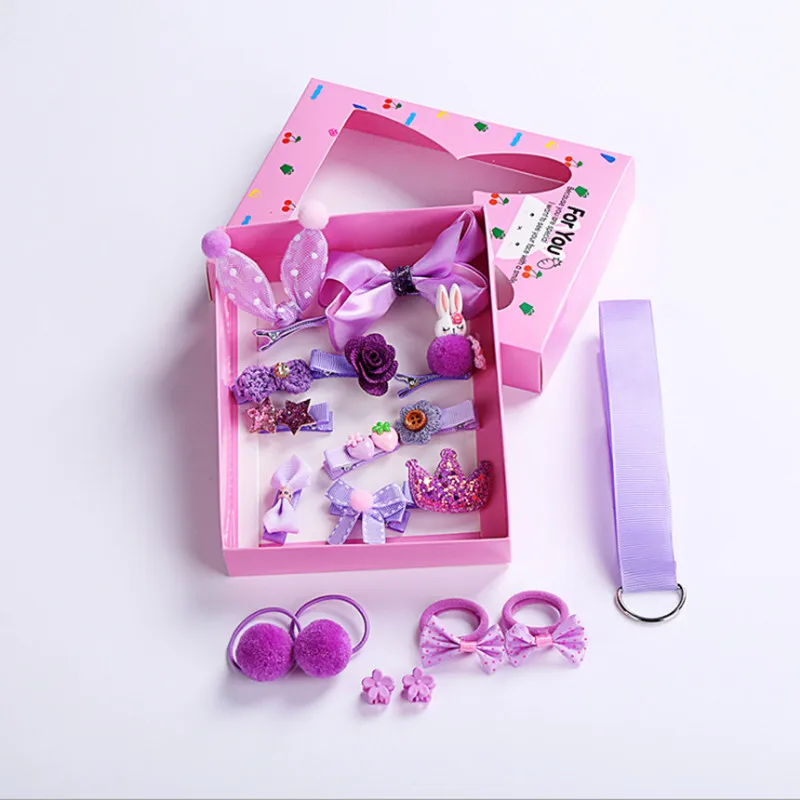 Box packaging 18-куб/коробка Новые Детские аксессуары-заколки для волос для маленьких Boog цветок головные уборы ее зажимы для девочек головные уборы - Цвет: Box packaging