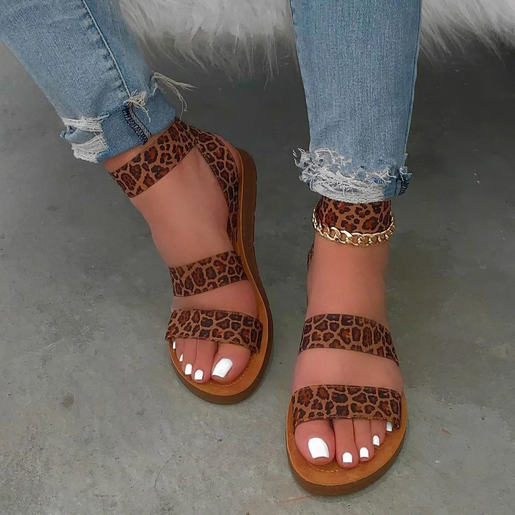 Женские сандалии на платформе летние с открытым носком без застежки плоской