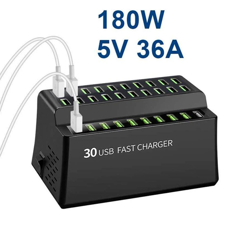 AIXXCO Smart 180 Вт 36A USB зарядное устройство с 30 usb портами питания для iphone samsung мобильный