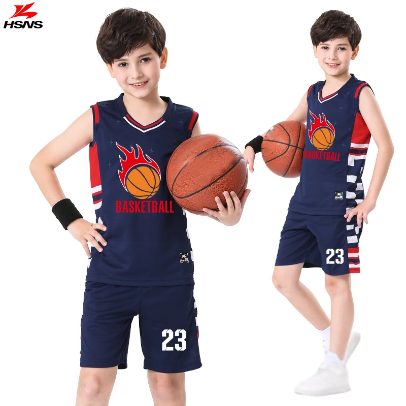 

Баскетбольный набор одежды, 5 цветов, летняя рубашка, шорты, дети, мальчики, индивидуальный логотип, номер, спортивная одежда, сухая школа, тренировочные костюмы