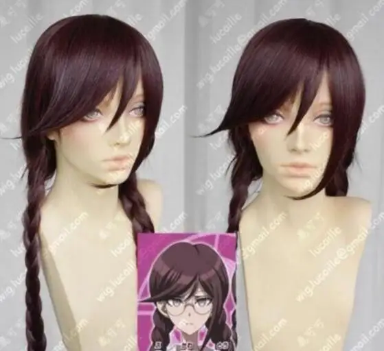 Ювелирный парик Danganronpa Fukawa Touko фиолетовый Плетеный Косплей вечерние парики из аниме 80 см
