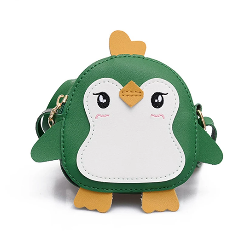 

Cartoon Penguin Coin Purse Mini Cute Oval Zipper Children Girl Coin Wallet Card USB Cable Headset Bag Messenger Bags