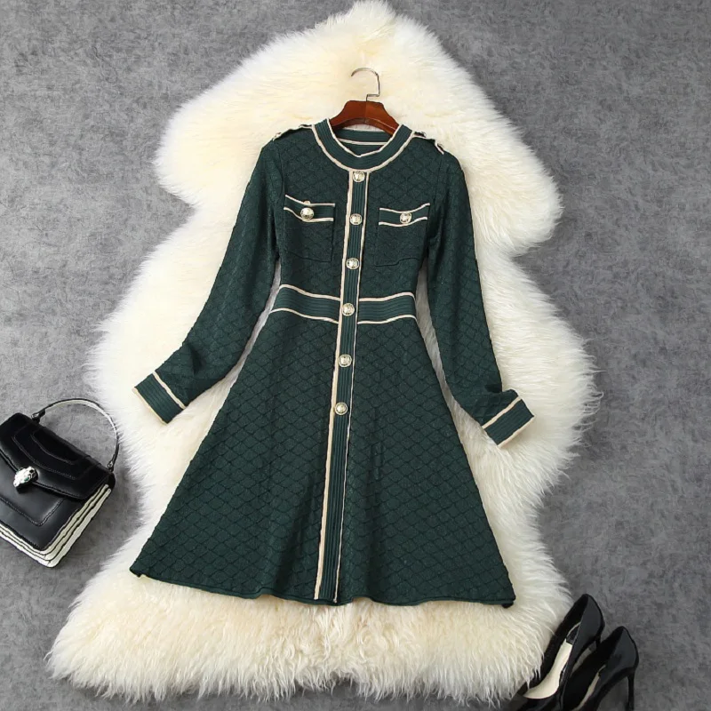 

2021 new Superior Spring quality casual dress women Celebrities Long sleeves for warmth Party dresses Mini sexy knitting Dress