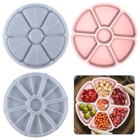 diy petal fruit nut storage tray epoxy resin mold snack holder dishes plate silicone mould crafts home decoration casting tools