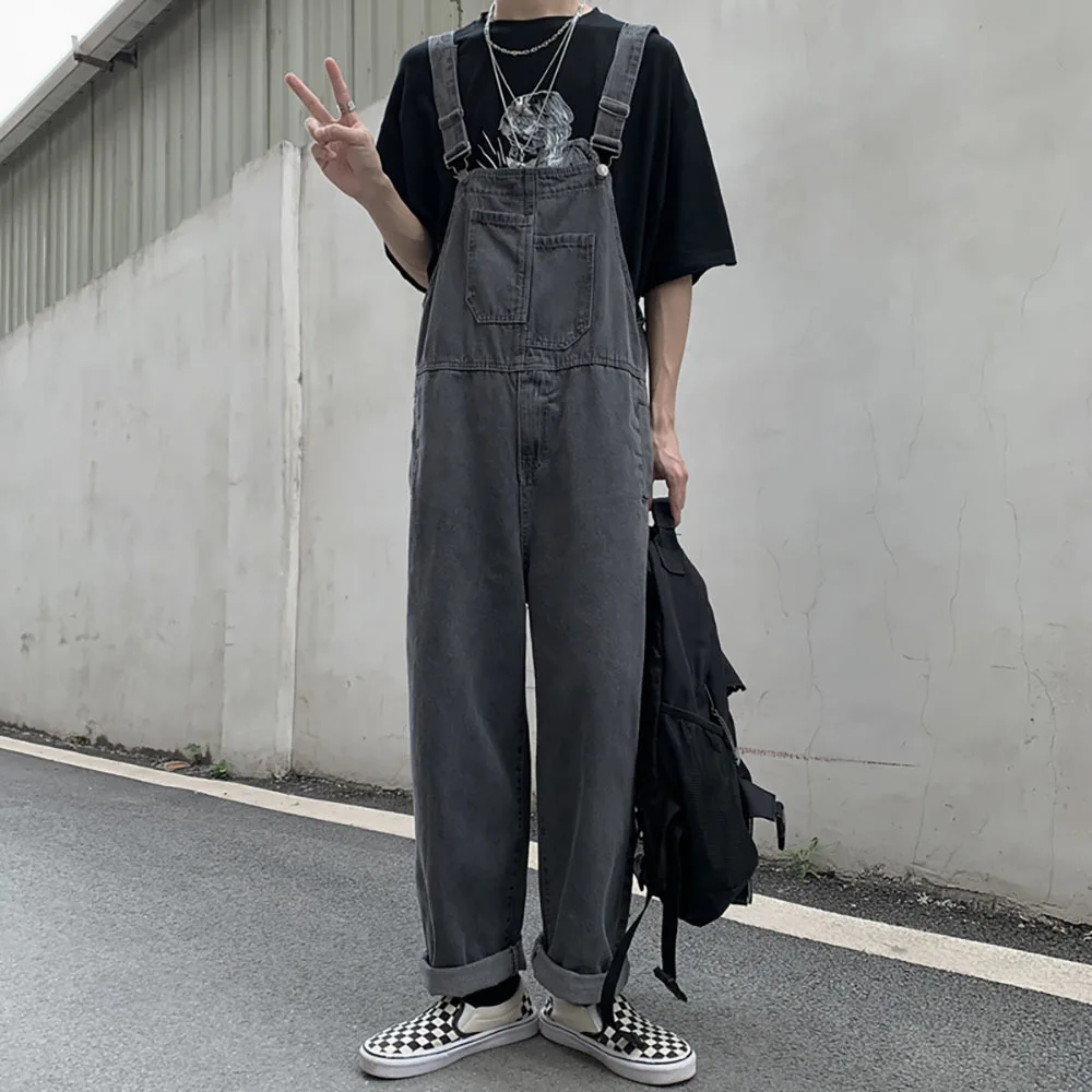 

2021 Men's High Quality Loose Casual Pants Cargo Streetwear Salopettes Harem Cargo Jumpsuit Rompers Loose Fashion Trousers