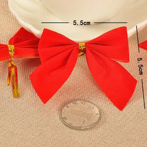 12 шт. вечерние украшения Красная рождественская елка банты для бантиком