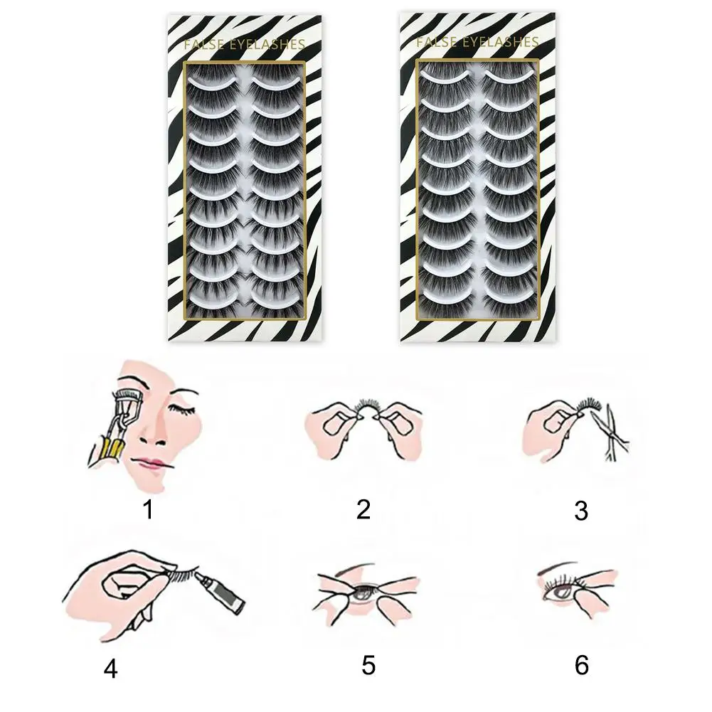 Новинка 10 пар 3D накладные ресницы для наращивания макияж ручная работа