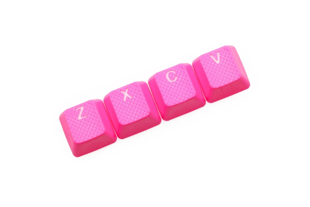 4 key ZXCV Magenta Taihao резиновые игровые колпачки набор Прорезиненные Doubleshot Cherry MX OEM профиль 4 ключа zxcv пурпурный светло-голубой неоновый желтый неоновый зеленый - Цвет: 4 key ZXCV Magenta