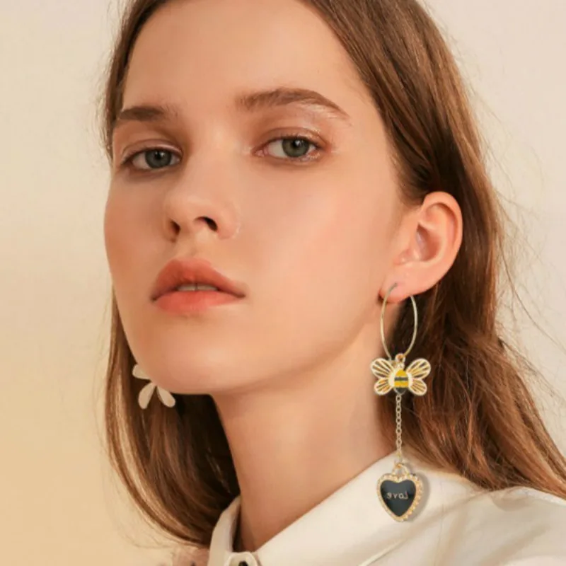 Серьги кисточки в богемном стиле для женщин Мода красное черное сердце письмо