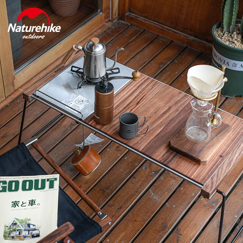 Стол для пикника Naturehike складной из массива дерева уличная рама нержавеющей стали